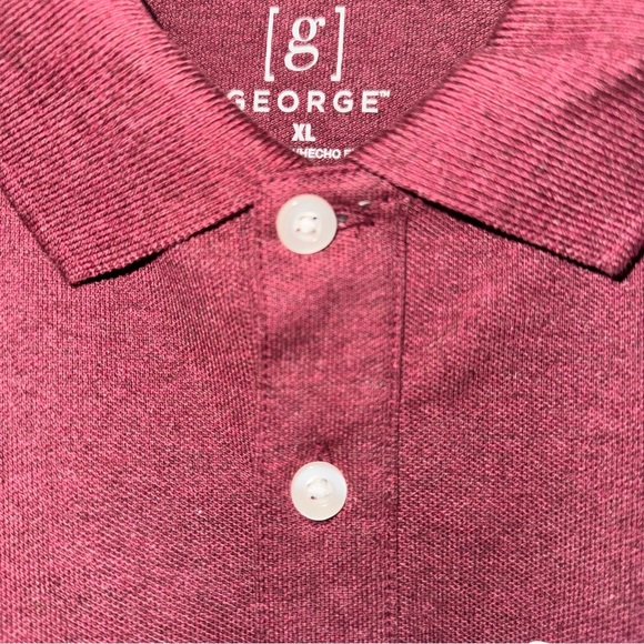 George Men's XL Pique Polo Shirt Heritage Russet Heather NWT Big Vtg 90s Stretch - Picture 8 of 12